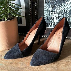 Madewell Mira black suede and leather stiletto  heel